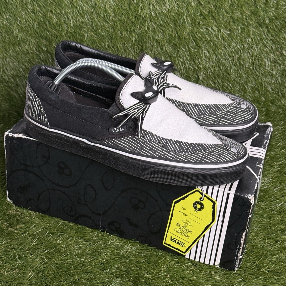 VANS x Disney Slip-On Jack Skellington Bow Tie Men 11 Nightmare Before Christmas
